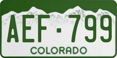 CO license plate AEF799