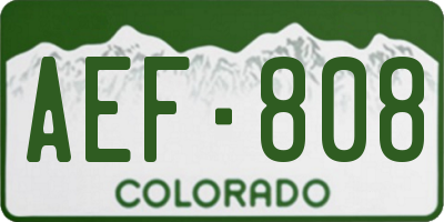 CO license plate AEF808