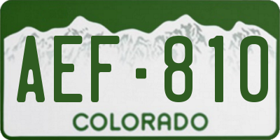 CO license plate AEF810