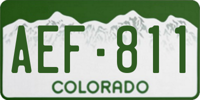 CO license plate AEF811