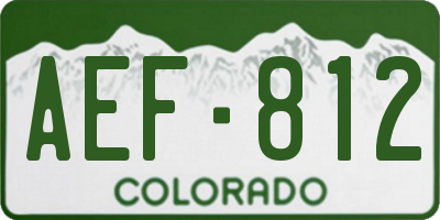 CO license plate AEF812