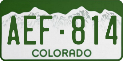 CO license plate AEF814