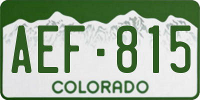CO license plate AEF815