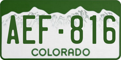 CO license plate AEF816