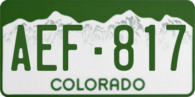 CO license plate AEF817