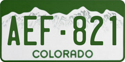 CO license plate AEF821