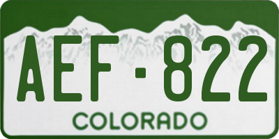 CO license plate AEF822