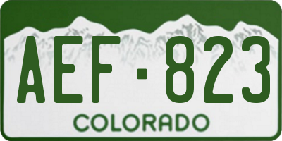 CO license plate AEF823