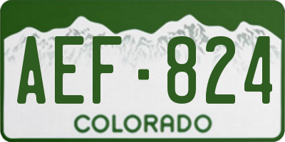 CO license plate AEF824