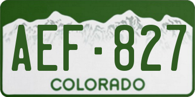 CO license plate AEF827