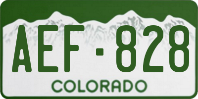 CO license plate AEF828