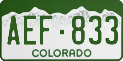 CO license plate AEF833