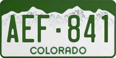 CO license plate AEF841