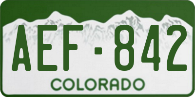 CO license plate AEF842