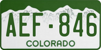 CO license plate AEF846