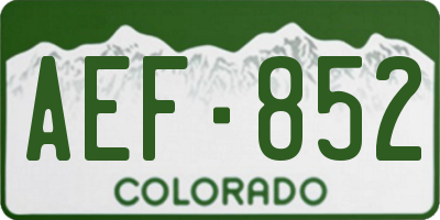 CO license plate AEF852