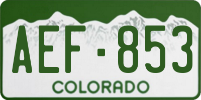 CO license plate AEF853