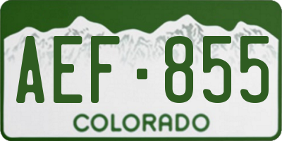 CO license plate AEF855
