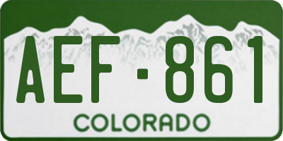CO license plate AEF861