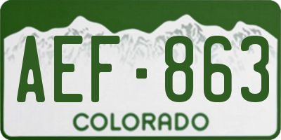 CO license plate AEF863