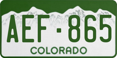 CO license plate AEF865