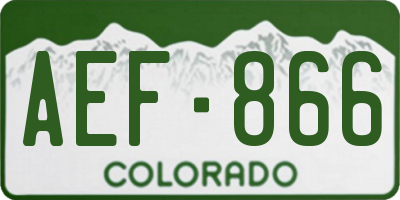 CO license plate AEF866