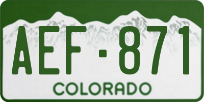 CO license plate AEF871