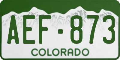 CO license plate AEF873