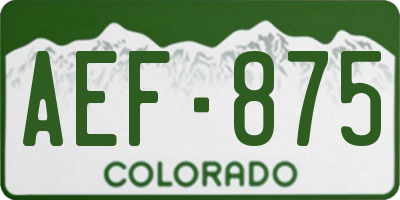 CO license plate AEF875