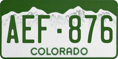 CO license plate AEF876