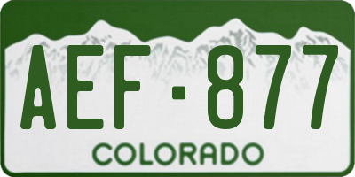 CO license plate AEF877