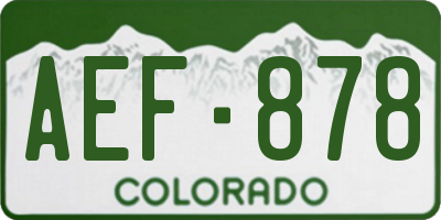 CO license plate AEF878