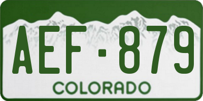 CO license plate AEF879