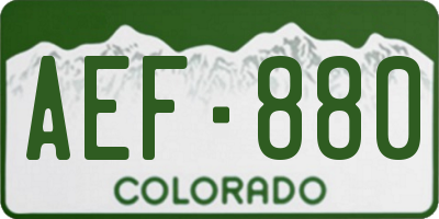 CO license plate AEF880