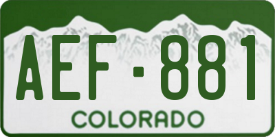 CO license plate AEF881