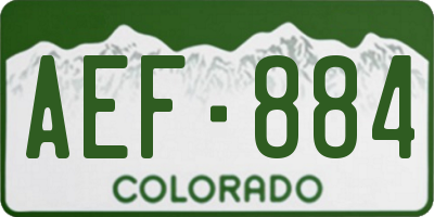 CO license plate AEF884