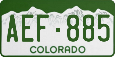 CO license plate AEF885