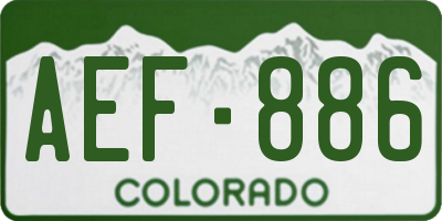 CO license plate AEF886