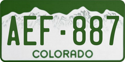 CO license plate AEF887