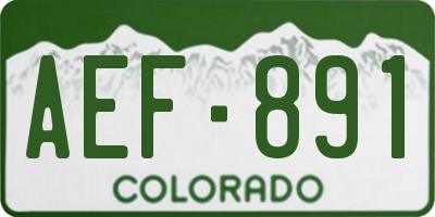 CO license plate AEF891