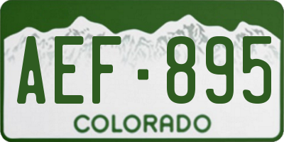 CO license plate AEF895