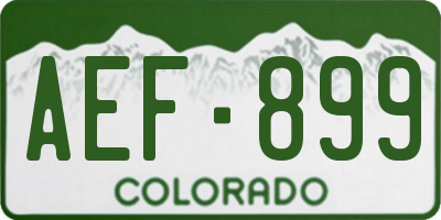 CO license plate AEF899