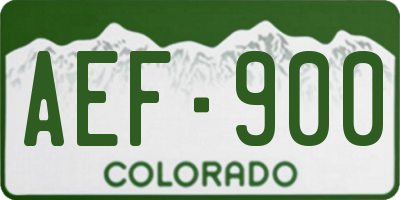 CO license plate AEF900
