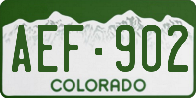 CO license plate AEF902