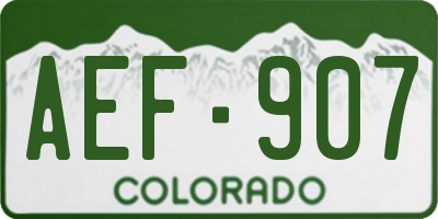 CO license plate AEF907