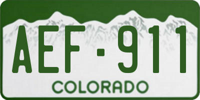 CO license plate AEF911