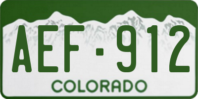 CO license plate AEF912
