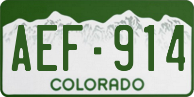 CO license plate AEF914