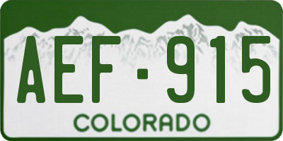 CO license plate AEF915