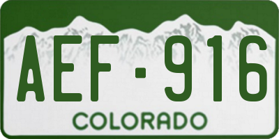 CO license plate AEF916